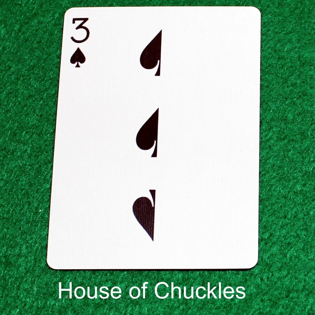 3 of Spades | Blank - Half n Half Vertical - Bicycle, Custom Printed Gaff Playing Card