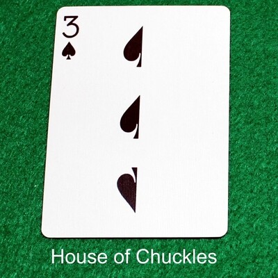 3 of Spades | Blank - Half n Half Vertical - Bicycle, Custom Printed Gaff Playing Card