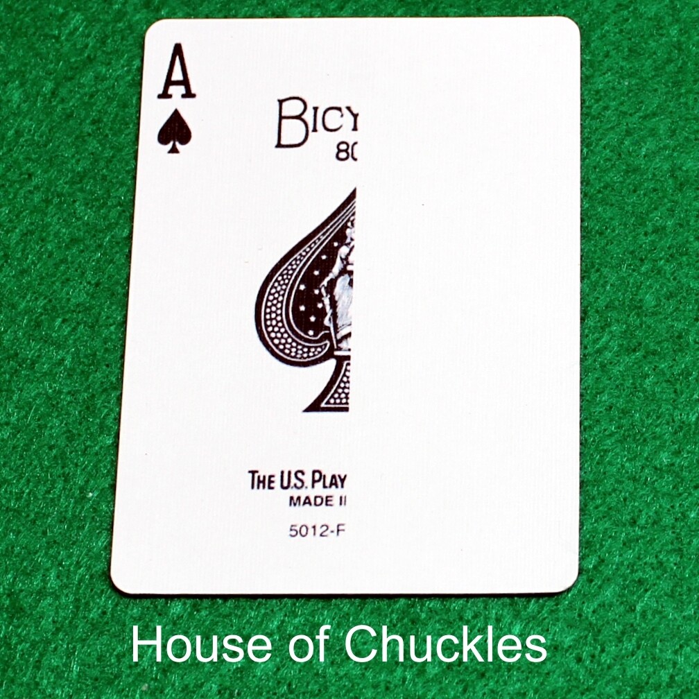 Ace of Spades | Blank - Half n Half Vertical - Bicycle, Custom Printed Gaff Playing Card
