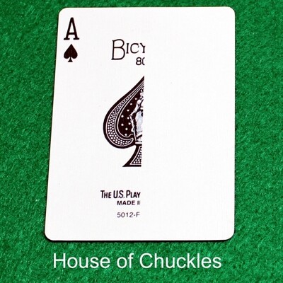 Ace of Spades | Blank - Half n Half Vertical - Bicycle, Custom Printed Gaff Playing Card