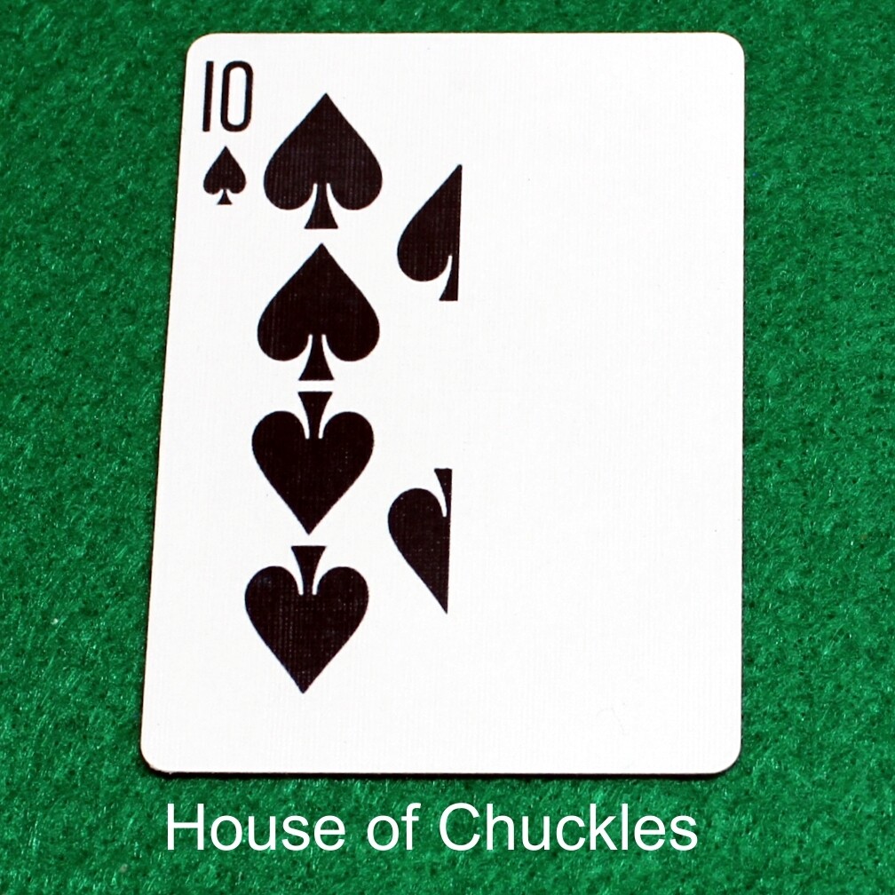 10 of Spades | Blank - Half n Half Vertical - Bicycle, Custom Printed Gaff Playing Card