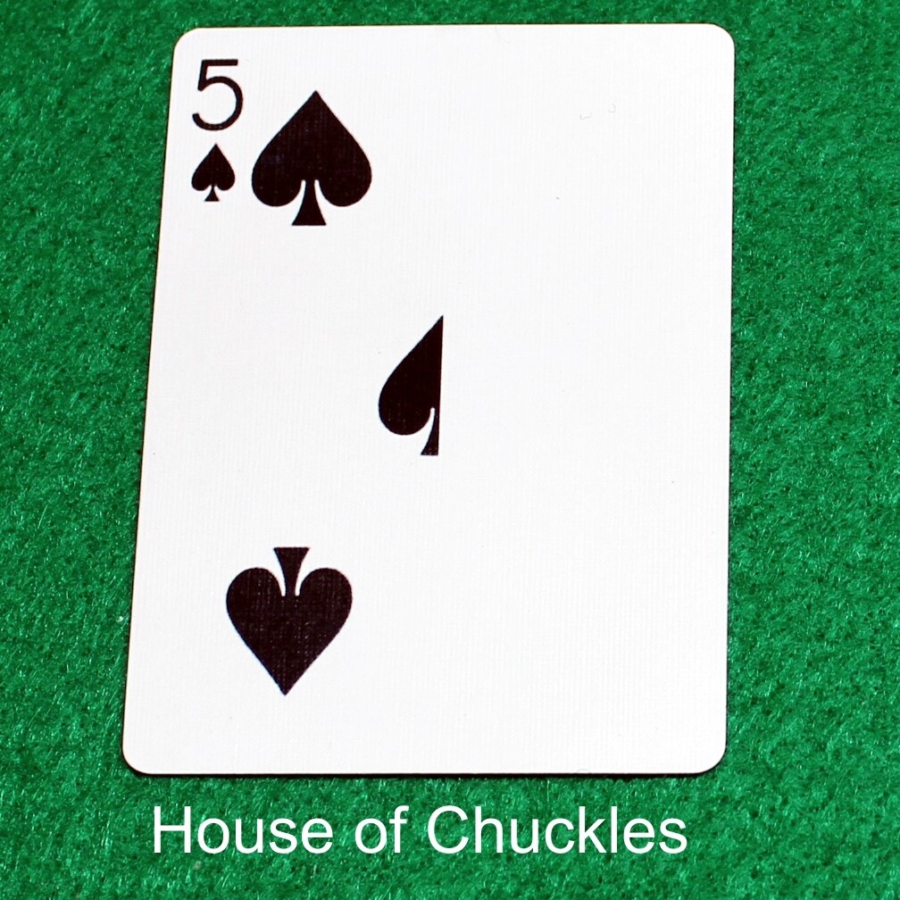 5 of Spades | Blank - Half n Half Vertical - Bicycle, Custom Printed Gaff Playing Card