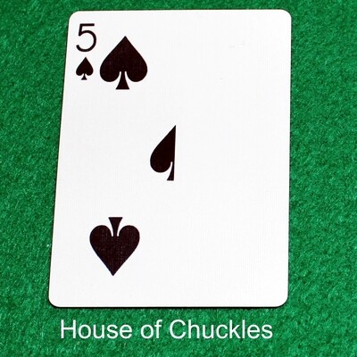 5 of Spades | Blank - Half n Half Vertical - Bicycle, Custom Printed Gaff Playing Card