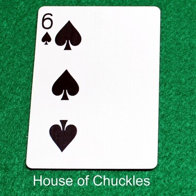 6 of Spades | Blank - Half n Half Vertical - Bicycle, Custom Printed Gaff Playing Card