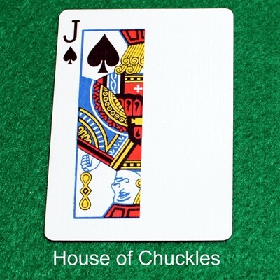 Jack of Spades | Blank - Half n Half Vertical - Bicycle, Custom Printed Gaff Playing Card