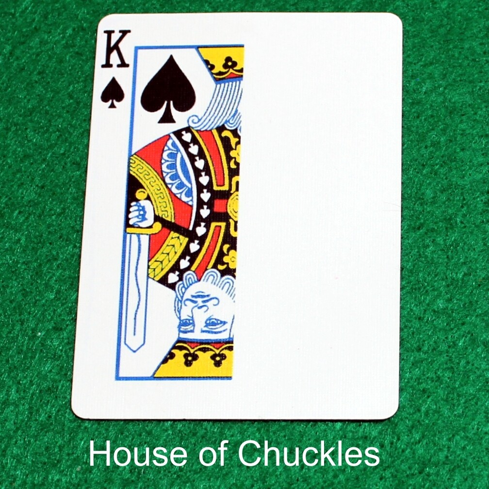 King of Spades | Blank - Half n Half Vertical - Bicycle, Custom Printed Gaff Playing Card