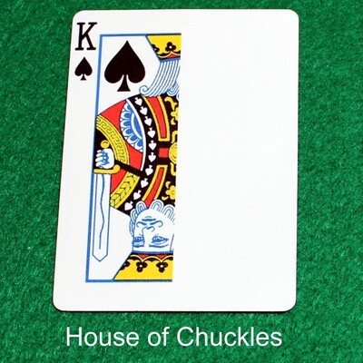 King of Spades | Blank - Half n Half Vertical - Bicycle, Custom Printed Gaff Playing Card