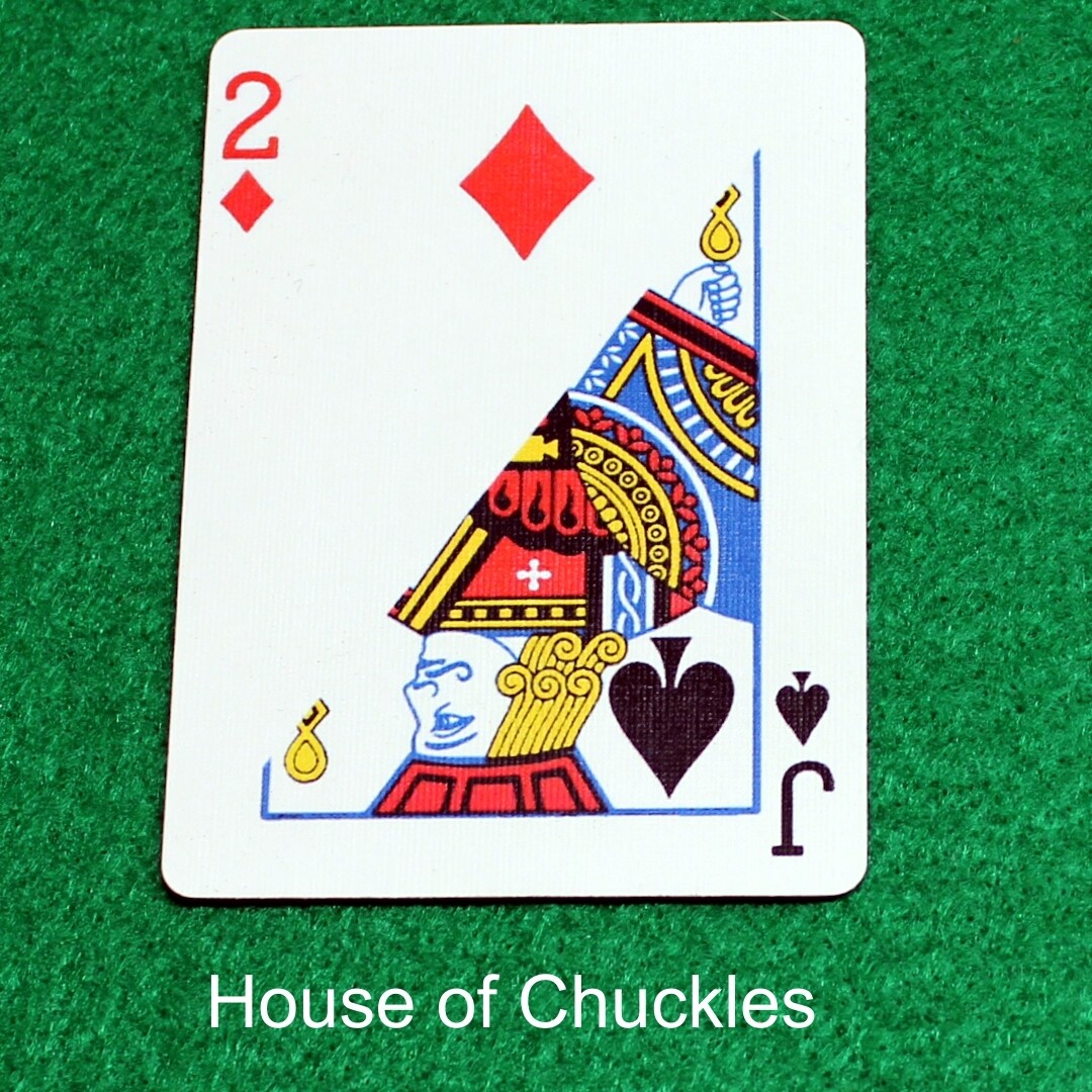 2 of Diamonds / Jack of Spades - Half &amp; Half Diagonal - Corner to Corner - Bicycle, Custom Printed Gaff Playing Card