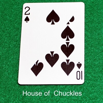 2 of Spades / 10 of Spades - Half &amp; Half Diagonal - Corner to Corner - Bicycle, Custom Printed Gaff Playing Card