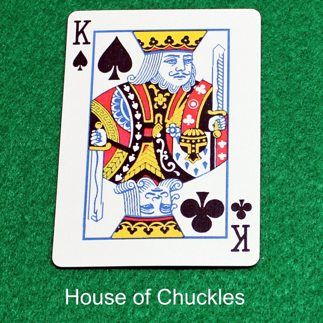 King of Spades / Clubs - Half &amp; Half Diagonal - Corner to Corner - Bicycle, Custom Printed Gaff Playing Card