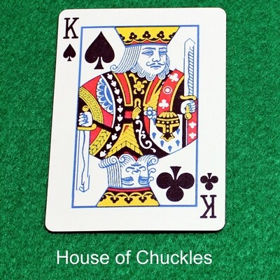 King of Spades / Clubs - Half &amp; Half Diagonal - Corner to Corner - Bicycle, Custom Printed Gaff Playing Card