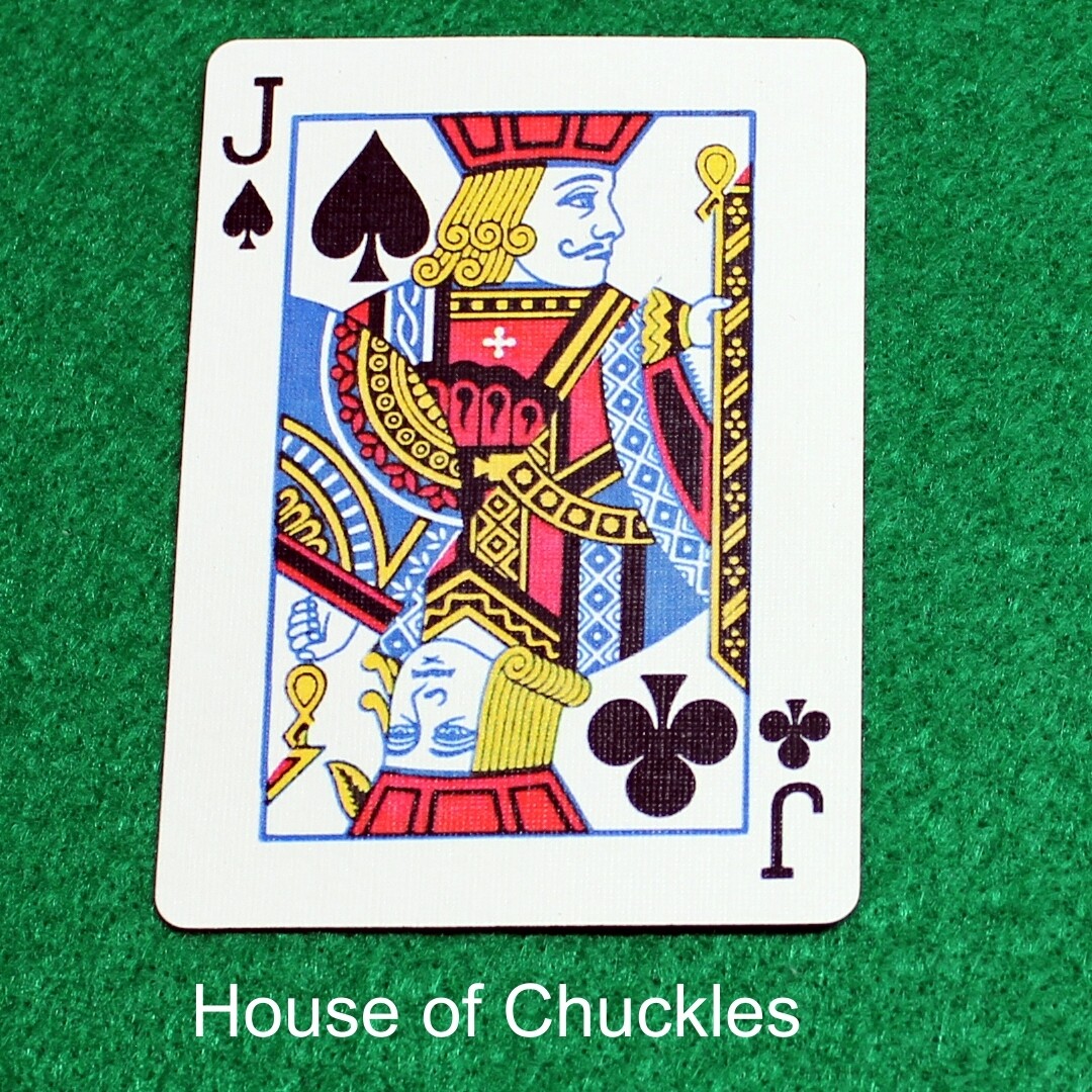Jack of Spades / Clubs - Half &amp; Half Diagonal - Corner to Corner - Bicycle, Custom Printed Gaff Playing Card