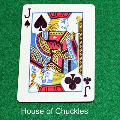 Jack of Spades / Clubs - Half &amp; Half Diagonal - Corner to Corner - Bicycle, Custom Printed Gaff Playing Card