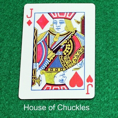 Jack of Diamonds / Hearts - Half &amp; Half Diagonal - Corner to Corner - Bicycle, Custom Printed Gaff Playing Card