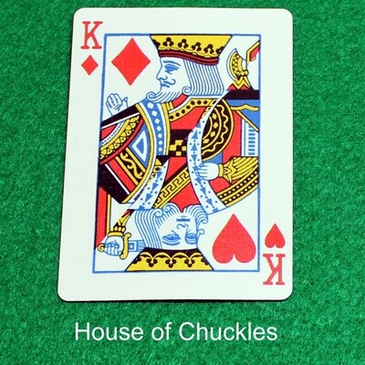 King of Diamonds / Hearts - Half &amp; Half Diagonal - Corner to Corner - Bicycle, Custom Printed Gaff Playing Card