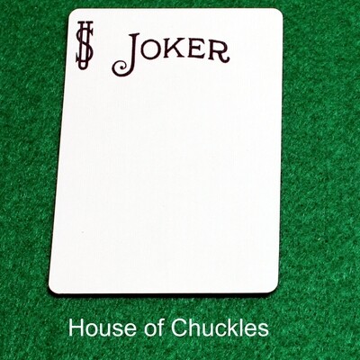 Black White Joker - Pip and Name - Custom Printed Bicycle Gaff Playing Card