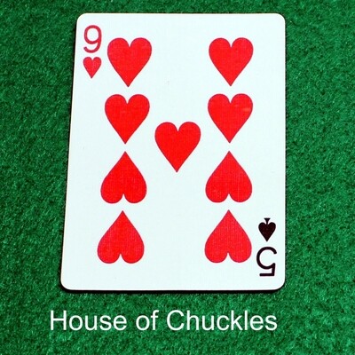 9 of Hearts / 5 of Spades - Mis-Indexed - Bicycle, Custom Printed Gaff Playing Card