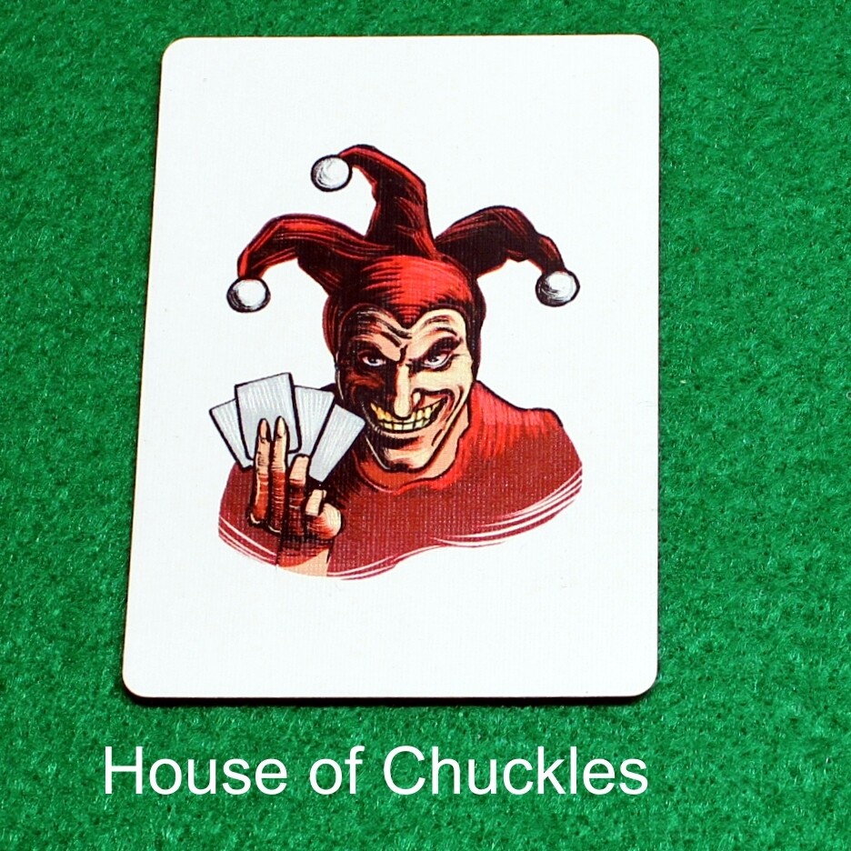 Evil Joker With 4 Cards - Custom Printed Bicycle Gaff Playing Card