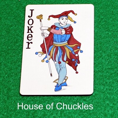 Joker With Goat Head Staff - Custom Printed Bicycle Gaff Playing Card