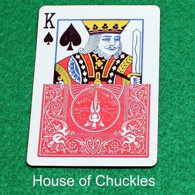 King of Spades / Red Back - Half &amp; Half Horizontal - Custom Printed Bicycle Gaff Playing Card
