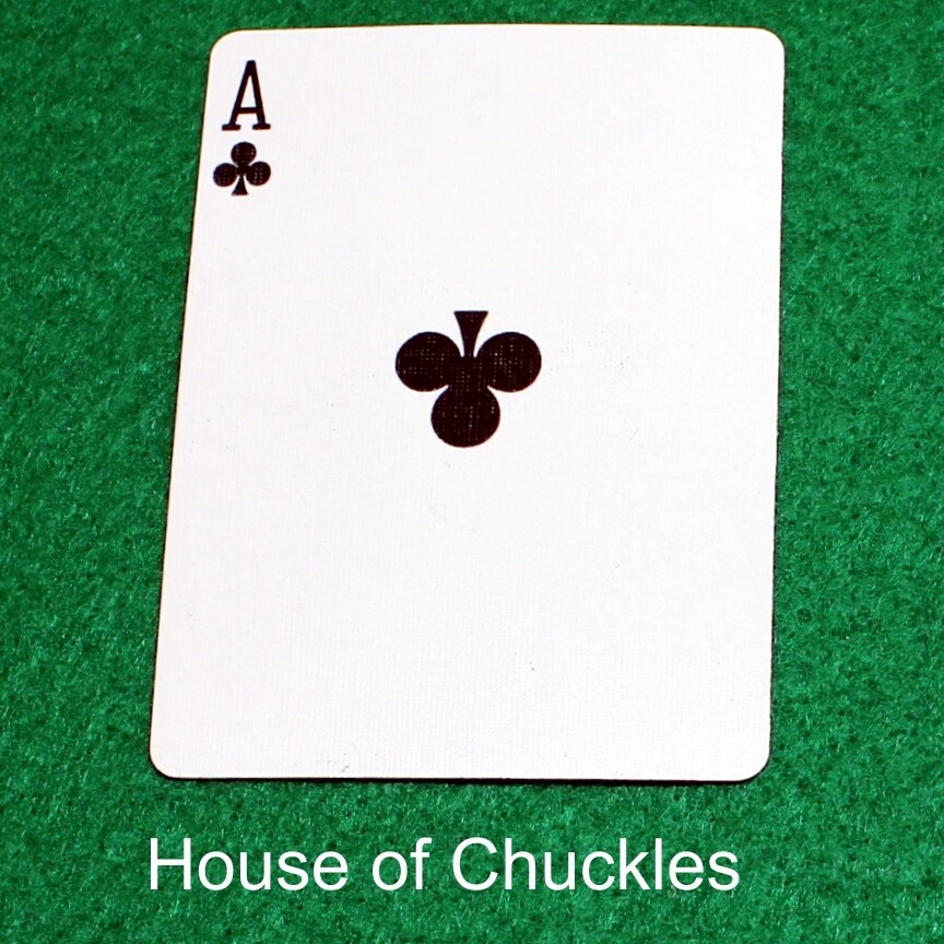 Ace of Clubs, Missing Single Pip - Bicycle, Custom Printed Gaff Playing Card