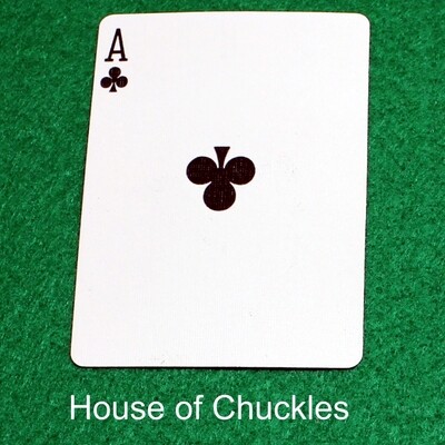 Ace of Clubs, Missing Single Pip - Bicycle, Custom Printed Gaff Playing Card