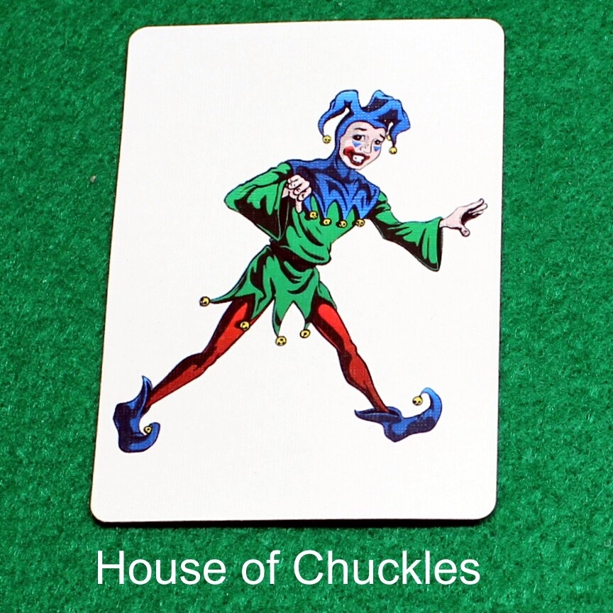 Joker Blue Green Red - Custom Printed Bicycle Gaff Playing Card