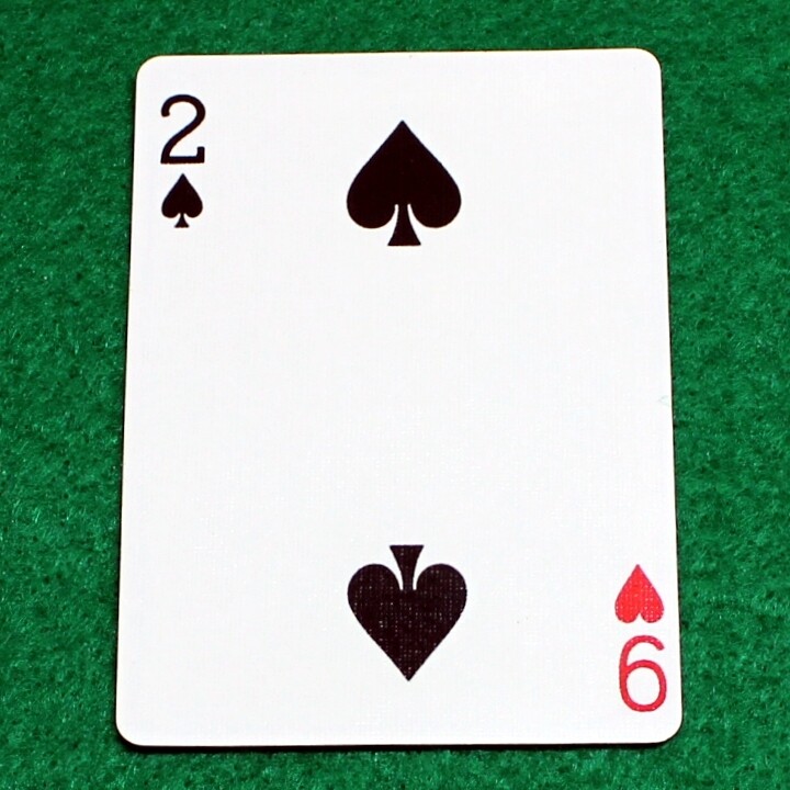 2 of Spades / 9 of Hearts - Mis-Indexed - Bicycle, Custom Printed Gaff Playing Card