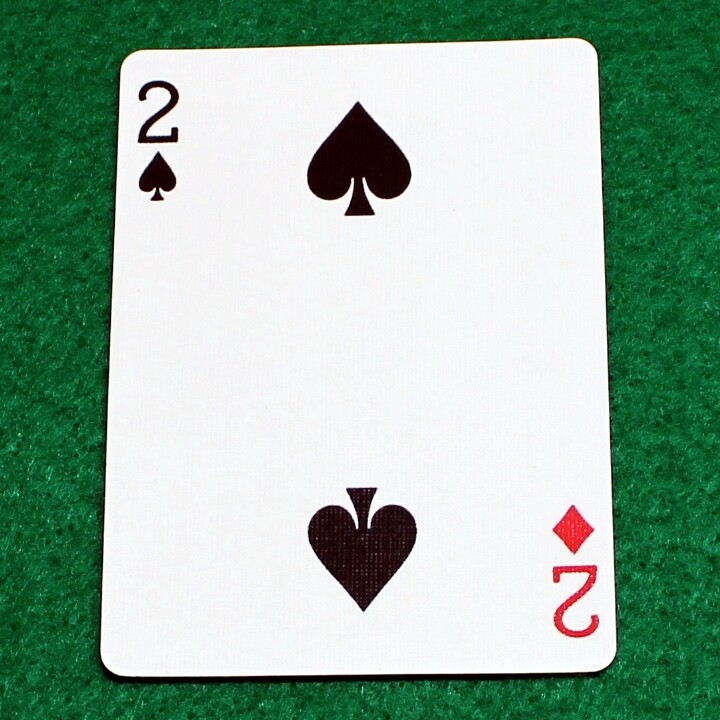 2 of Spades / 2 of Diamonds - Mis-Indexed - Bicycle, Custom Printed Gaff Playing Card