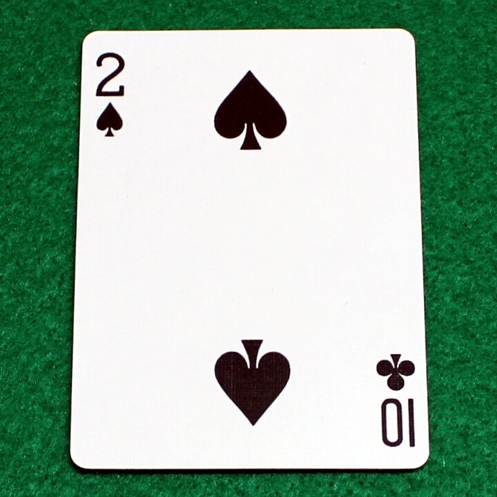 2 of Spades / 10 of Clubs - Mis-Indexed - Bicycle, Custom Printed Gaff Playing Card