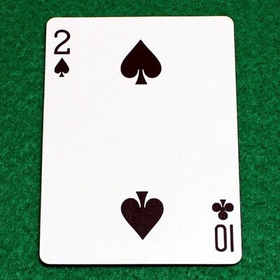 2 of Spades / 10 of Clubs - Mis-Indexed - Bicycle, Custom Printed Gaff Playing Card