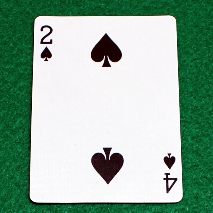 2 of Spades / 4 of Spades - Mis-Indexed - Bicycle, Custom Printed Gaff Playing Card