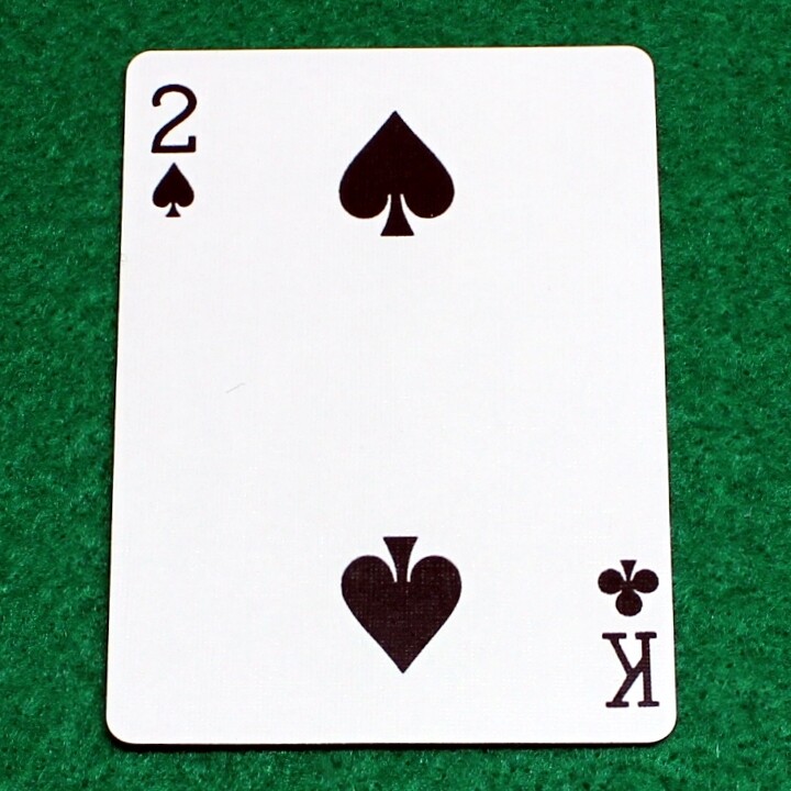 2 of Spades / King of Clubs - Mis-Indexed - Bicycle, Custom Printed Gaff Playing Card