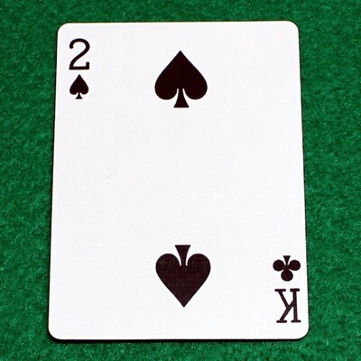 2 of Spades / King of Clubs - Mis-Indexed - Bicycle, Custom Printed Gaff Playing Card