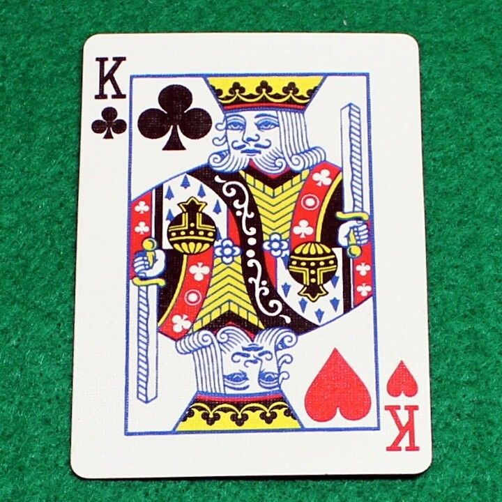 King of Clubs / Hearts - Mis-Indexed - Bicycle, Custom Printed Gaff Playing Card
