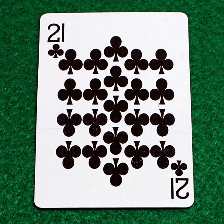 21 of Clubs - Custom Made Printed Bicycle Gaff Playing Card