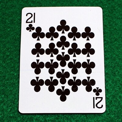 21 of Clubs - Custom Made Printed Bicycle Gaff Playing Card