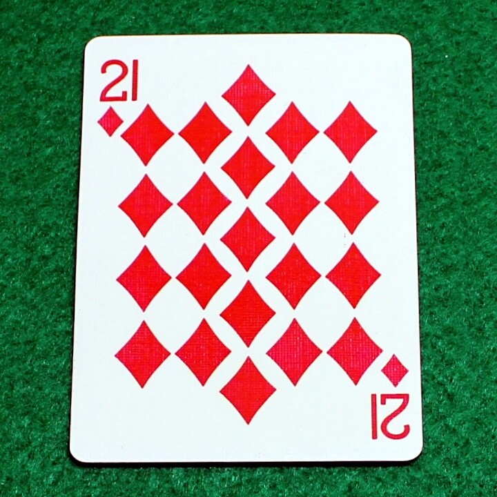 21 of Diamonds - Custom Made Printed Bicycle Gaff Playing Card