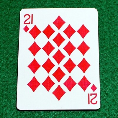 21 of Diamonds - Custom Made Printed Bicycle Gaff Playing Card