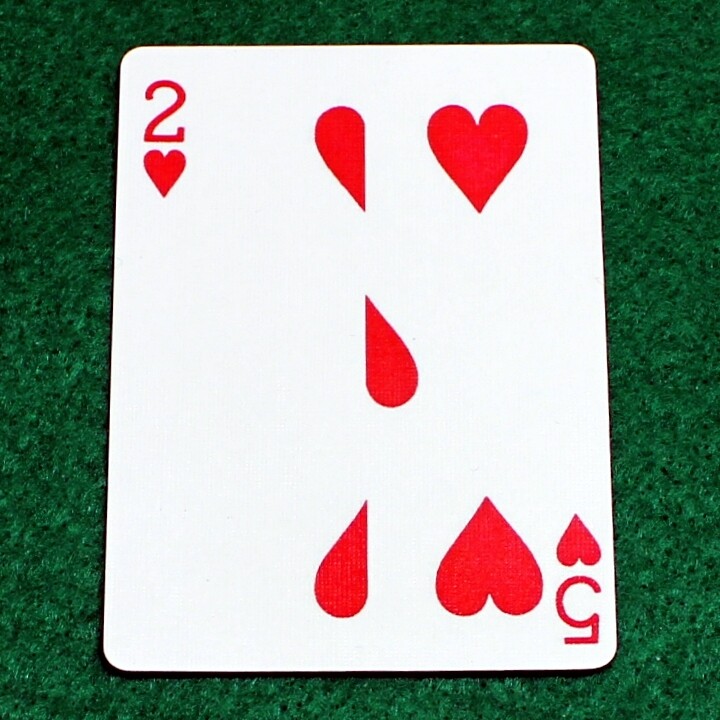 2 of Hearts / 5 of Hearts - Half n Half Vertical - Custom Printed Bicycle Gaff Playing Card