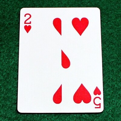 2 of Hearts / 5 of Hearts - Half n Half Vertical - Custom Printed Bicycle Gaff Playing Card