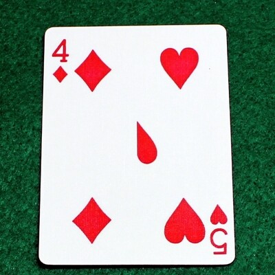 4 of Diamonds / 5 of Hearts - Half n Half Vertical - Custom Printed Bicycle Gaff Playing Card