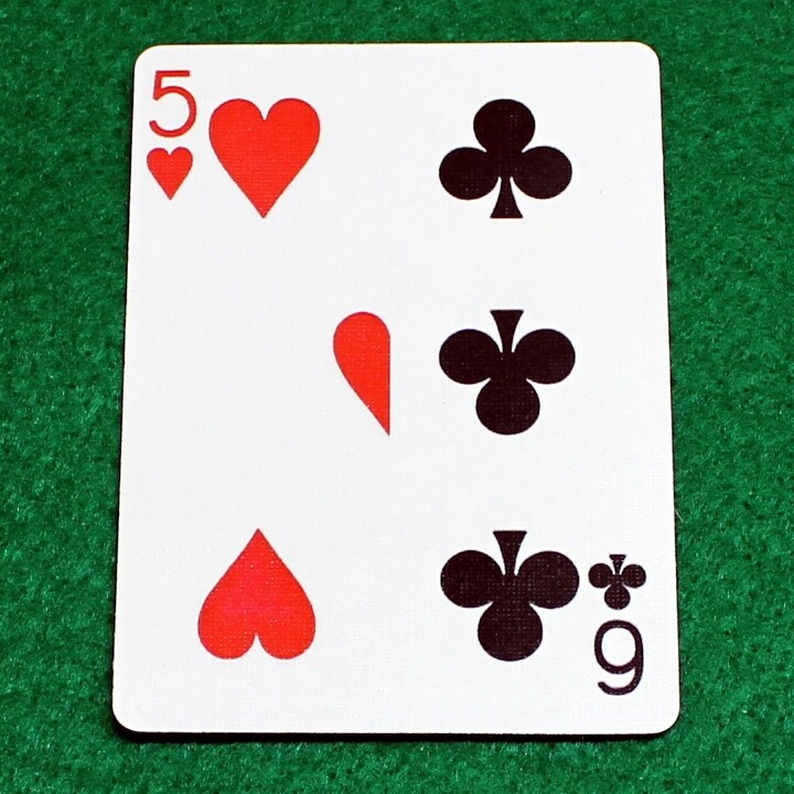 5 of Hearts / 6 of Clubs - Half n Half Vertical - Custom Printed Bicycle Gaff Playing Card
