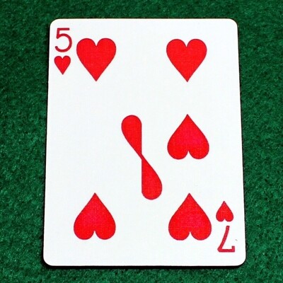5 of Hearts / 7 of Hearts - Half n Half Vertical - Custom Printed Bicycle Gaff Playing Card