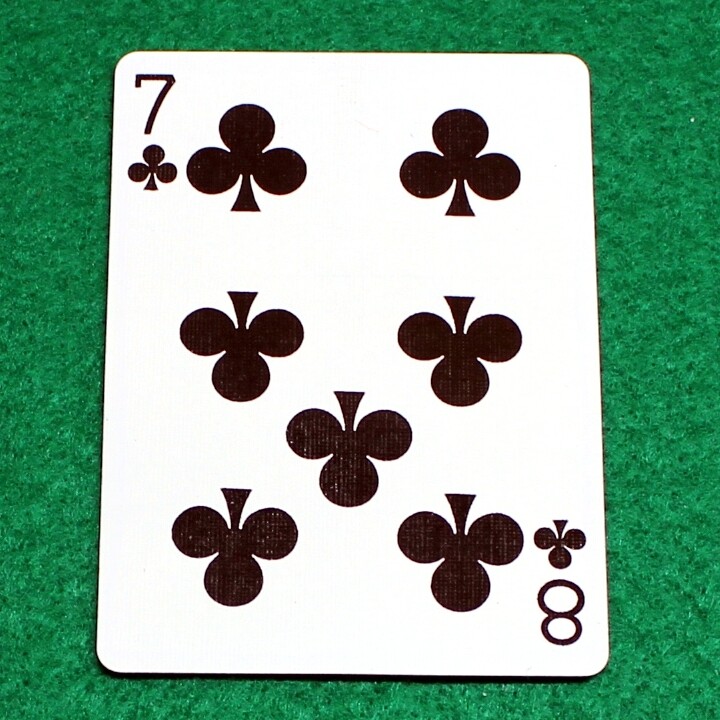 7 of Clubs / 8 of Clubs - Mis-Indexed - Custom Printed Bicycle Gaff Playing Card