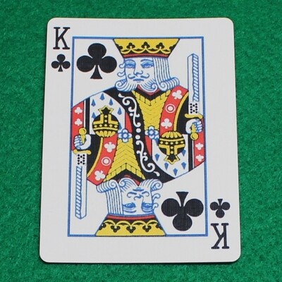 King of Clubs reveals 10 of Spades sword - Bicycle, Custom Printed Gaff Playing Card