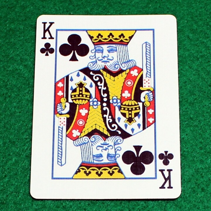 King of Clubs reveals 7 of Diamonds sword - Bicycle, Custom Printed Gaff Playing Card
