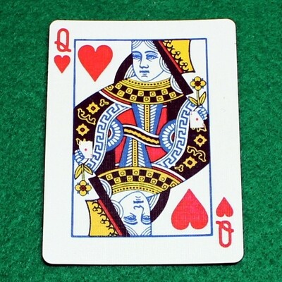 Queen of Hearts reveals Ace of Diamonds hand - Bicycle, Custom Printed Gaff Playing Card
