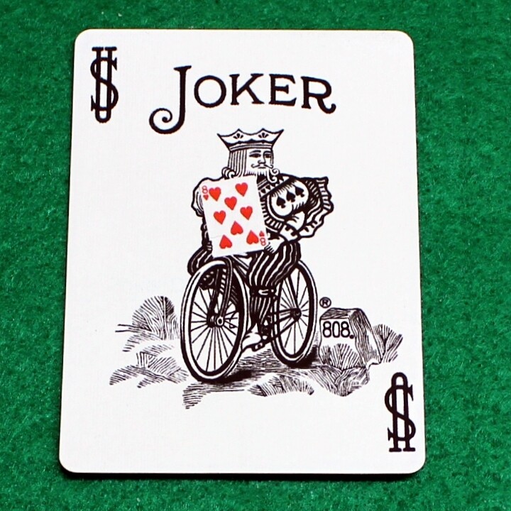 Joker Reveal 8 of Hearts - Bicycle, Custom Printed Gaff Playing Card