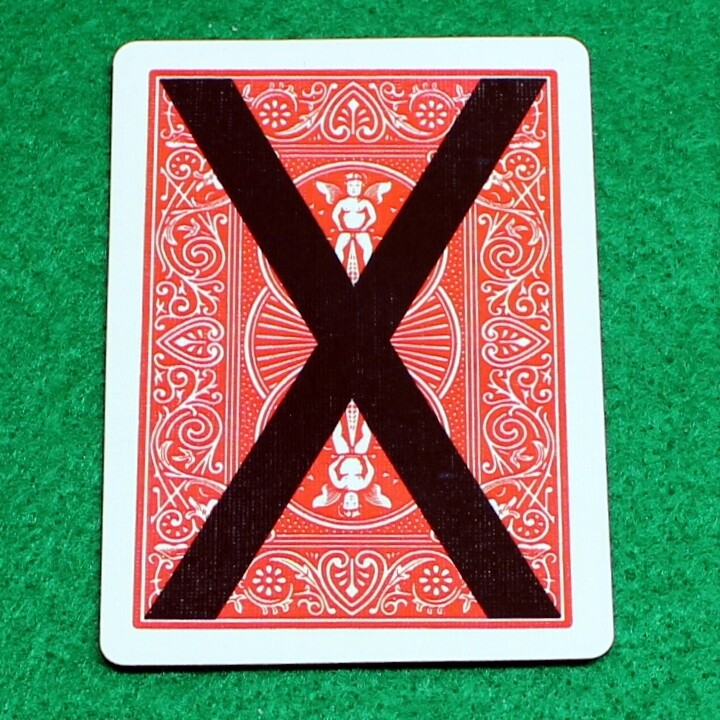 Red Back with and X - Custom Made Printed Bicycle Gaff Playing Card